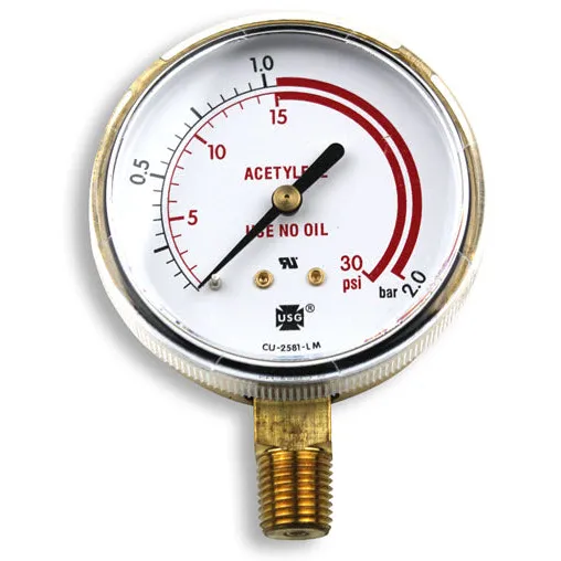 Smith Replacement Gauge – 2.5 inch, 0-30 PSIG “Red Zone” GA026-07