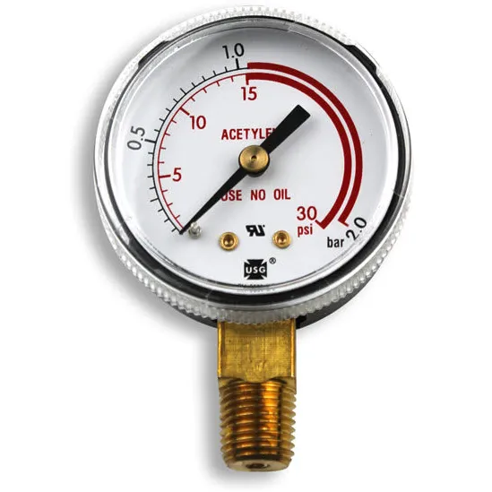 Smith Replacement Gauge – 2 inch, 0-30 PSIG “Red Zone” GA134-03