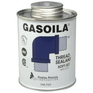 Gasoila Chemicals Soft-Set Thread Sealant, 1/2 Pint Brush Top Can, Blue/Green | 296-SS08