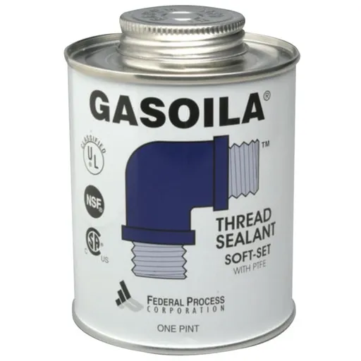 Gasoila Chemicals Soft-Set Thread Sealant, 1/2 Pint Brush Top Can, Blue/Green | 296-SS08