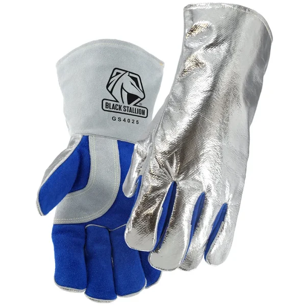 Black Stallion Aluminized Back Split Cowhide Welding Gloves GS4025-AB