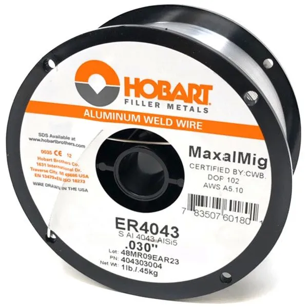 Hobart ER4043 .030 Aluminum MIG Wire – 1# Spool H381806-R18