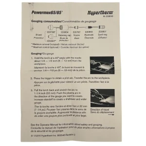 Hypertherm Powermax65 Hand Cutting Starter Consumable Kit – 228963