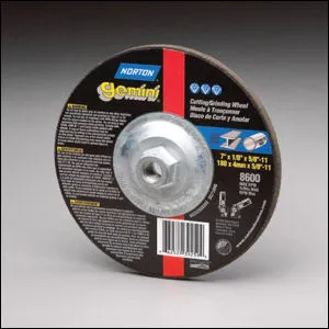 Norton Gemini Type 27, 1/4″ Thick, 5/8″-11 Hubbed Pkg 10