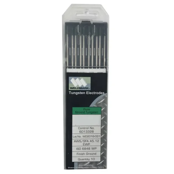 Green Tip Pure Ground Tungsten Electrodes – Package of 10 Electrodes (Select Diameter)