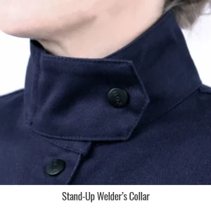 Black Stallion JF1015-NB-SML ANGELFIRE® WOMENS FLAME-RESISTANT COTTON WELDING JACKET, NAVY & BLACK, SMALL