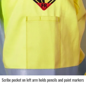 Black Stallion JF1117-HY-LRG CLASS 3 HI-VIS 9 OZ. FLAME-RESISTANT COTTON JACKET, HI-VIS YELLOW WITH REFLECTIVE SILVER TAPE, LARGE