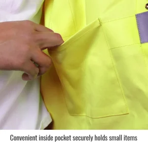 Black Stallion JF1117-HY-LRG CLASS 3 HI-VIS 9 OZ. FLAME-RESISTANT COTTON JACKET, HI-VIS YELLOW WITH REFLECTIVE SILVER TAPE, LARGE