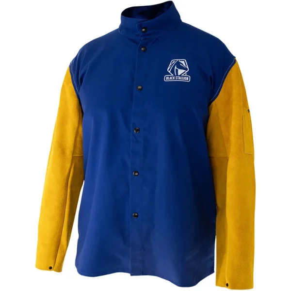 Black Stallion CORE FR Cotton/Cowhide Leather Hybrid Welding Jacket JH3040-RB