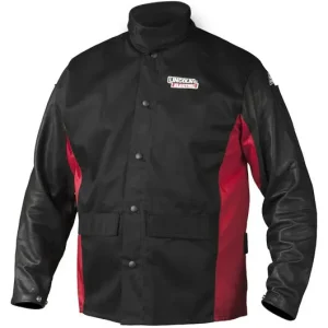 Lincoln Shadow Grain Leather-Sleeved Welding Jacket K2987