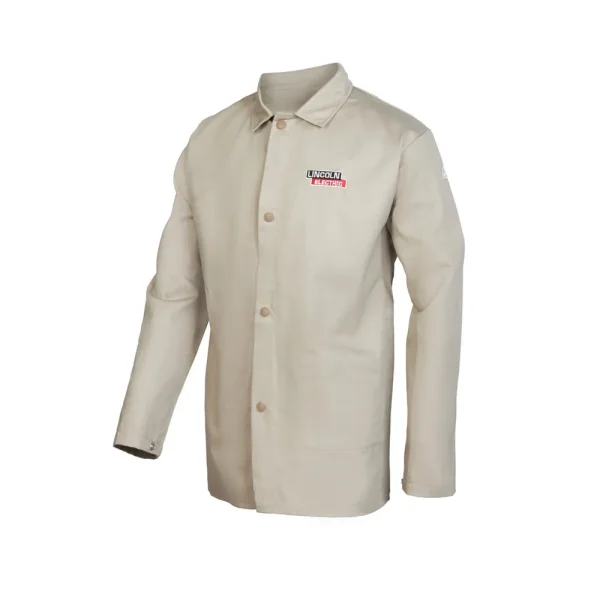 Lincoln Electric K3317-XL Traditional Khaki FR Cloth Welding Jacket – XLarge