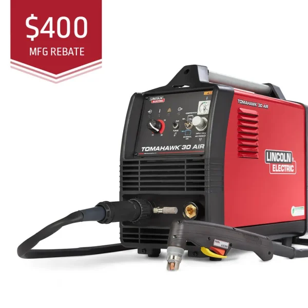 Lincoln Electric K5457-1 Tomahawk® 30 AIR Plasma Cutter with 10 ft (3.0 m) Hand Torch, w/Built-In Compressor