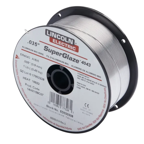 Lincoln SuperGlaze 5356 Aluminum MIG Wire, .035″ (1 lb) – ED030312