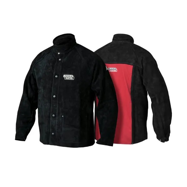 Lincoln Electric Heavy Duty Leather Welding Jacket (Black/Red) #K2989