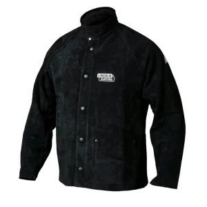 Lincoln Electric Heavy Duty Leather Welding Jacket (Black/Red) #K2989