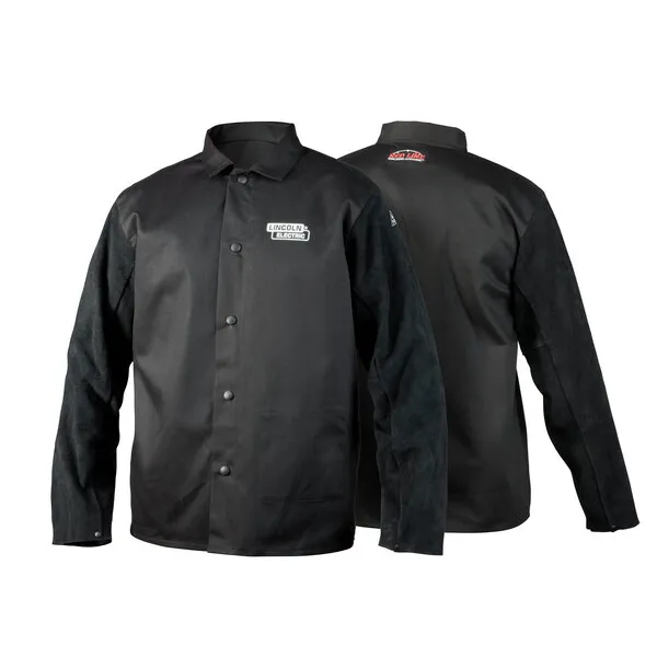 Lincoln Electric Traditional Split Leather-Sleeved Welding Jacket (Black) #K3106
