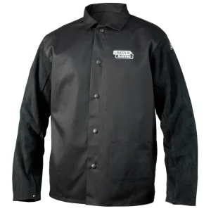 Lincoln Electric Traditional Split Leather-Sleeved Welding Jacket (Black) #K3106