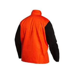 Lincoln Electric Bright FR Jacket w/ Leather Sleeves (Orange/Black) #K4690