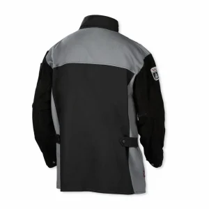 Lincoln Electric XVI Series Heavy Duty Split Leather FR Welding Jacket (Black/Gray) #K4933