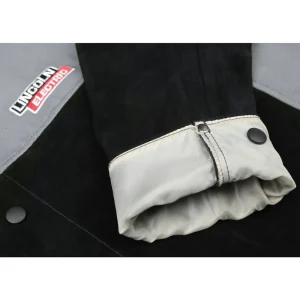 Lincoln Electric XVI Series Heavy Duty Split Leather FR Welding Jacket (Black/Gray) #K4933