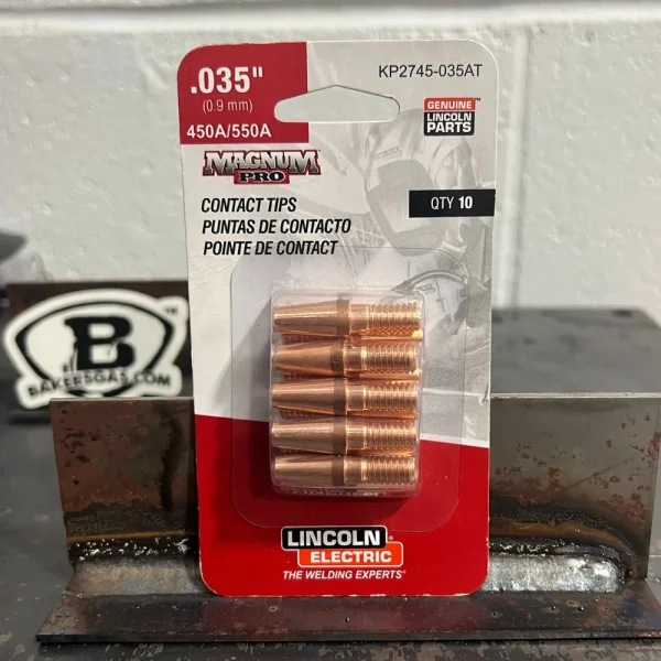 Lincoln Copper Plus Contact Tip – 550A, Aluminum, Tapered, 10/pack KP2745