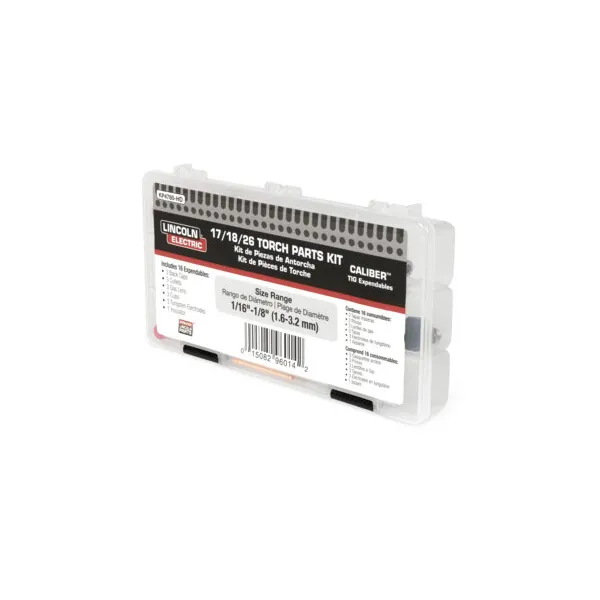 Lincoln Electric Caliber® 17/18/26 Series TIG Torch Expendables Kit – 1/16″-1/8″ #KP4760-HD