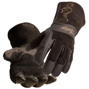 Black Stallion LS50-MD BSX ANGELFIRE WOMEN’S STICK/MIG GLOVES, BLACK-BEIGE FLOURISH, MEDIUM, 6/PACK