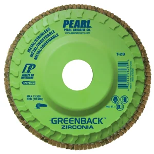 Pearl Abrasive MAX4560ZG Greenback™ Zirconia Maxidisc™ Trimmable – 4-1/2X7/8 Z60 GREENBACK PLASTIC RADIAL FLAP, 10/BOX