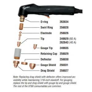 Miller XT60 20ft Hand Held Torch #249953