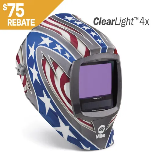 Miller Electric Digital Infinity Welding Helmet, Stars & Stripes, ClearLight | 296780