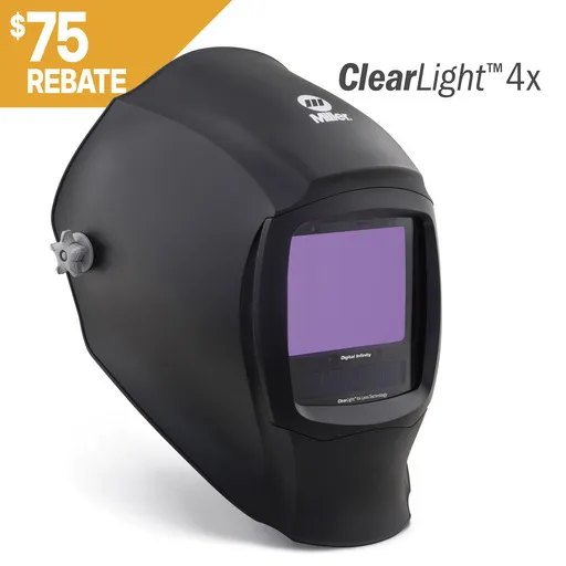 Miller Electric Digital Infinity Welding Helmet, Black, ClearLight 4x | 296786