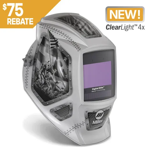 Miller Electric Digital Elite Welding Helmet, Forged in Freedom ClearLight 4x | 299617