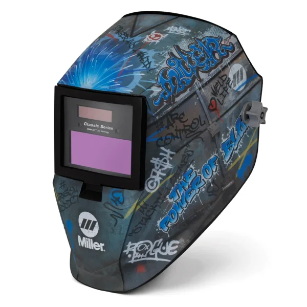 Miller Classic Series Welding Helmet w/ ClearLight Lens, Street Sparks – 299618