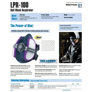 MILLER LPR-100 HALF MASK RESPIRATOR Part#ML00894(S/M), ML00895(M/L)