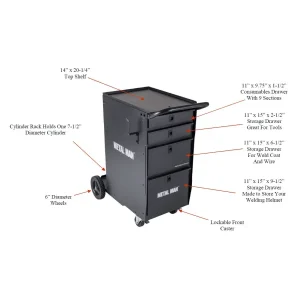 Metal Man Deluxe Welding Cart DWC1