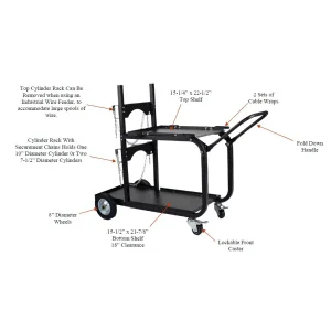 Metal Man Heavy Duty Single/Dual Bottle Welding Cart UWC4