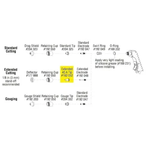 Miller 35A Extended Tip for 40C/55C Torches – 192052