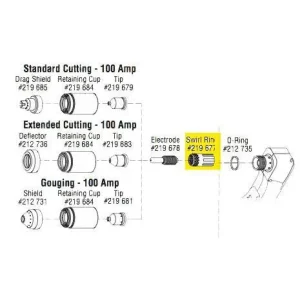 Miller Swirl Ring for 100A ICE Torches – 219677