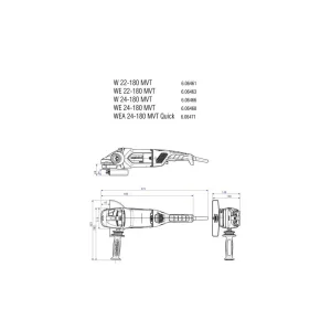 Metabo W24-180 MVT 7″ 15.0A Angle Grinder – 606466420