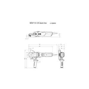 Metabo WEVF 10-125 Quick Inox 5″ Flat-Head Angle Grinder – 613080420