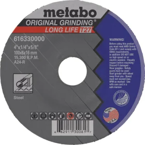 Metabo grinding wheel, 4″ x 1/4″ x 5/8″, 25/pk – 616330000