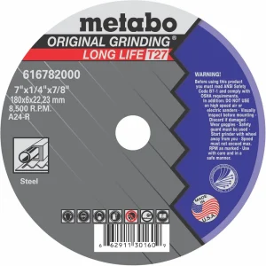 Metabo grinding wheel, 7″ x 1/4″ x 7/8″, 25/pk – 616782000