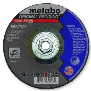 Metabo Grinding Wheel, 4 1/2″ x 1/4″ x 5/8″, 10/pk – 655307000