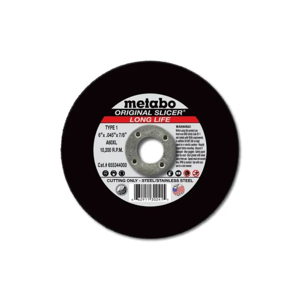 Metabo Longlife Original Slicer 4 1/2″ x .045″ x 7/8″ Type 1, A60XL – 655332000