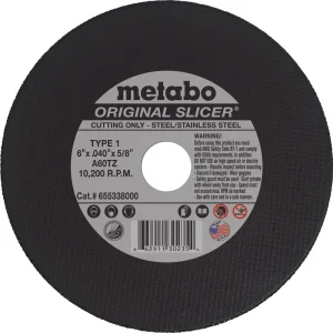Metabo Type 1 ORIGINAL Cutting Wheels 6x.040×5/8, 50/pk – 655338000