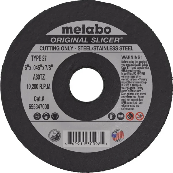 Metabo Type 27 Original Cutting Wheels 6x.045×7/8, 50/pk – 655347000