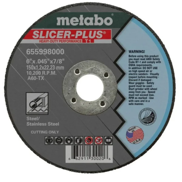 Metabo Type 27 SLICER-PLUS High Wheels 4.5x.045×7/8 50/Bx – 655351000