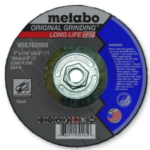 Metabo grinding wheel, 7″ x 1/4″ x 5/8″, 10/pk – 655782000