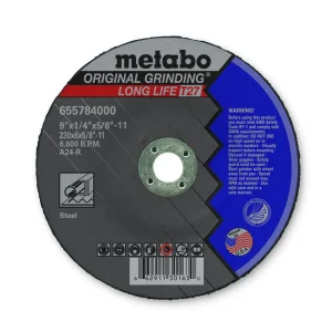 Metabo Grinding Wheel, 9″ x 1/4″ x 5/8″, 10/pk – 655784000