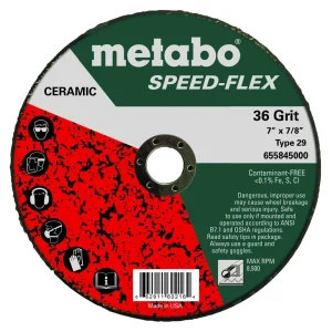 Metabo Speed-Flex 36 Grinding Wheels, 7/8″ Arbor, 25/pk
